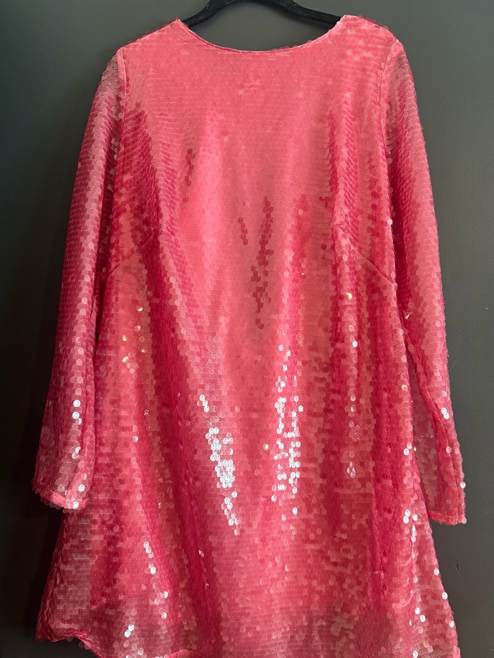 Anthropologie Coral Pink Sequin A-Line Skirt